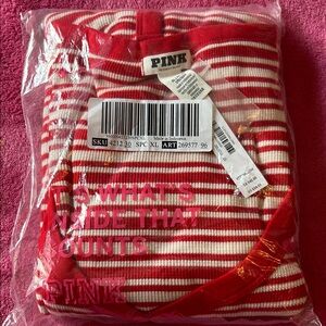 PINK Victoria's Secret Red and White Striped Top